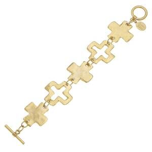 NEW SUSAN SHAW women's toggle bracelet in gold